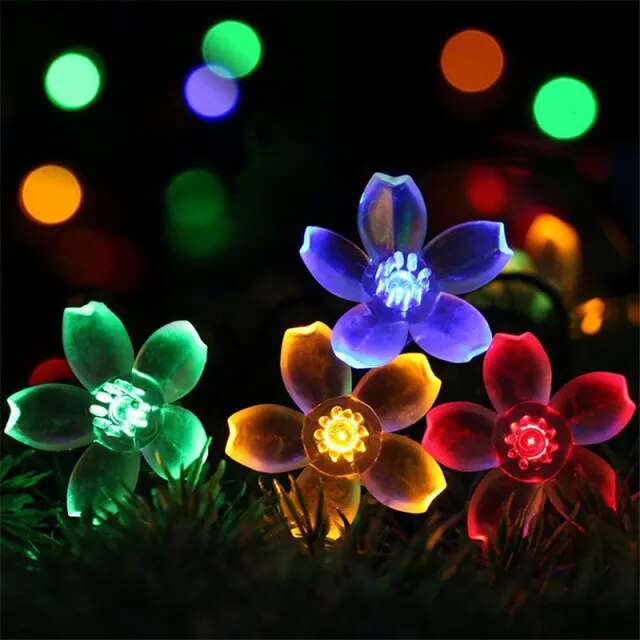 Floral Garden Multi-Color Solar Powered LED Strips