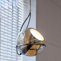 amber globe glass pendant light with iron frame modern ceiling lamp for dining room kitchen office