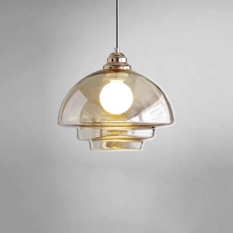 Apollo Aura Lamp Cognac glass pendant light retro layered chandelier modern kitchen island lamp