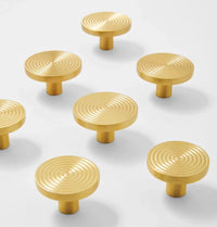 Brass Swirl Design Furniture Knobs Gold Single Hole Pulls Modern Wardrobe Kitchen Cabinet Bar Dresser Drawer Handles-Letifly Lights and Decor