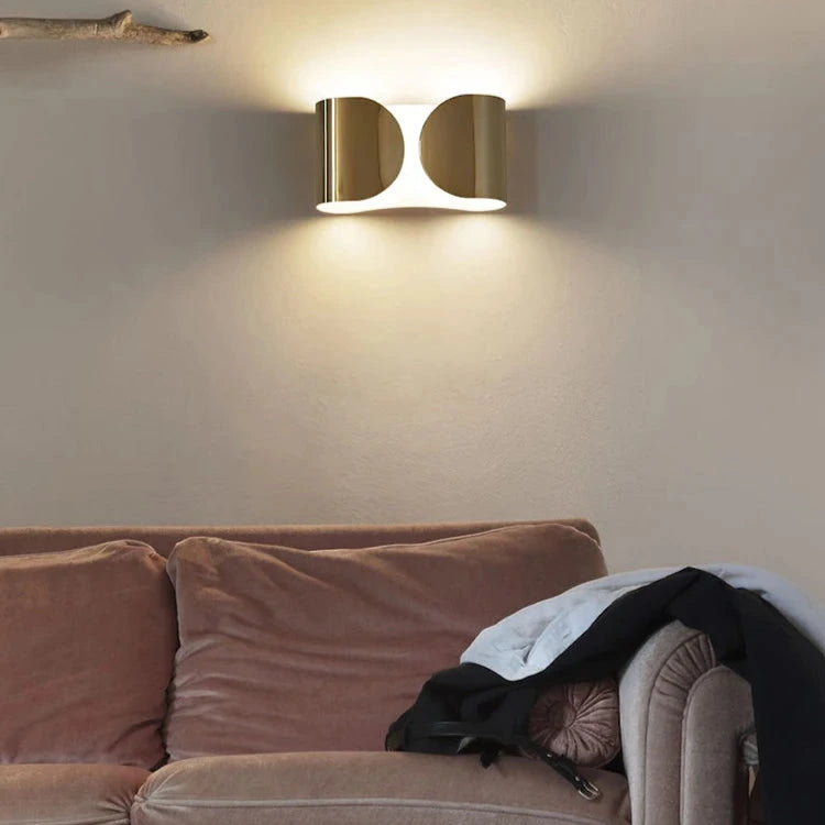 The Dichotomy Wall Light Modern wall light metal chrome black gold white dual glow contemporary lighting