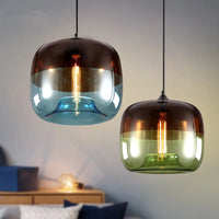 gradient glass pendant lamp ombré hand-blown LED hanging light
