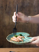 Ceramic shell plate kiln glaze ocean-inspired tableware
