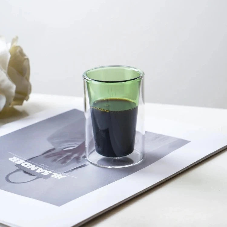 Heat Resistant High Borosilie Glass Double Layered Coffee Tea Cup Ins Sle Wine Glass Tasting Cup Water Cup AroN Colored-Letifly Lights and Decor
