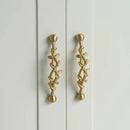 Santaya Brushed Brass Handles Vine-shaped for Kitchen Cabinets Bedroom Wardrobe Drawer Knobs and Furniture Handle-Letifly Lights and Decor