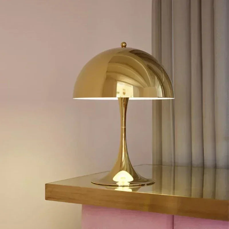 Table lamp dome silhouette glossy finish mid century style mushroom table lamp