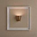 Metal wall sconce with wine glass silhouette casting soft ambient uplight in modern interior setting