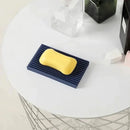 modern silicone soap dish soft glue punch-free bathroom soap holder with drain grooves non-slip design