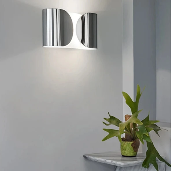 The Dichotomy Wall Light Modern wall light metal chrome black gold white dual glow contemporary lighting