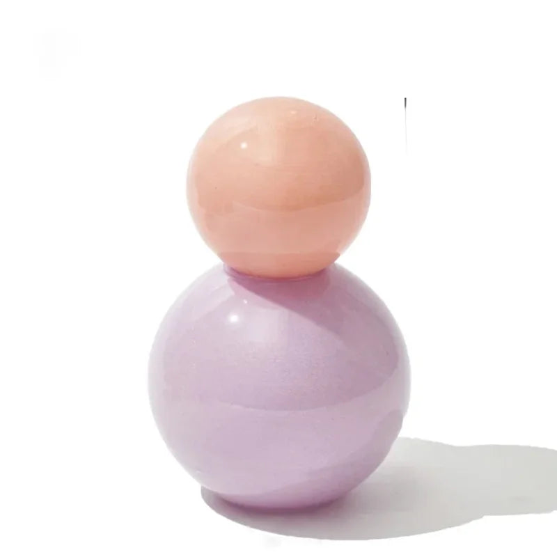 Pastel colored glass bud vase sealed lid sculptural aromatherapy flower diffuser container