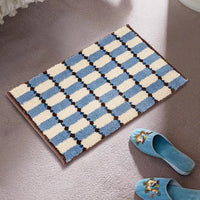 Grids Print Bedroom Mat Soft Tufted Carpet Bathroom Rug Living Area Floor Pad Doormat Aesthetic Home Room Decor-Letifly Lights and Decor