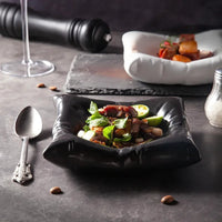 Creative pillow ceramic cold dish, high-end hotel artistic tableware, Cushion Contour Bowl for modern sculptural plating