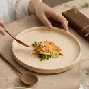 Speckled ceramic dinner plate warm sand color minimalist rustic modern tableware plate