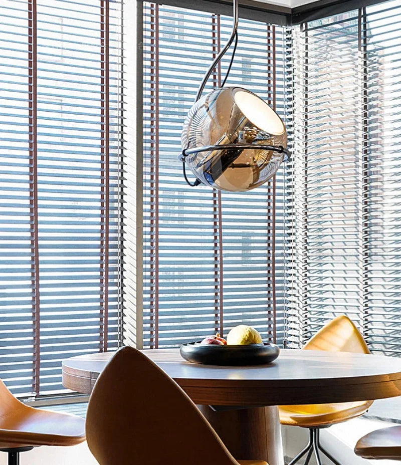 amber globe glass pendant light with iron frame modern ceiling lamp for dining room kitchen office