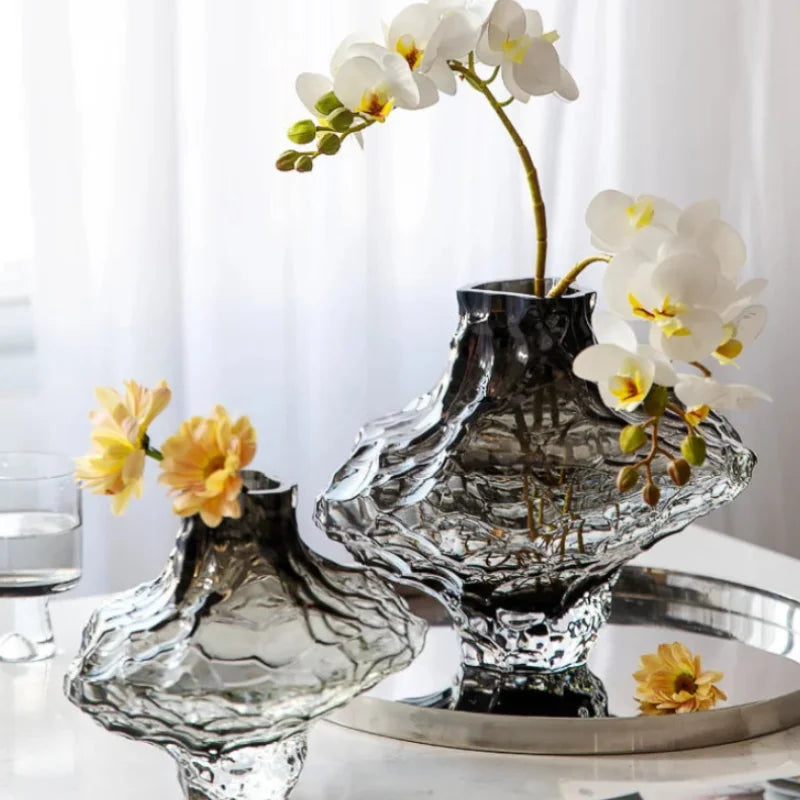 Luxury Nordic Minimalist Style Frosting Glass Vase Classic Home Living Room Decoration Stand For Flowers Decorative Vases Modern-Letifly Lights and Decor