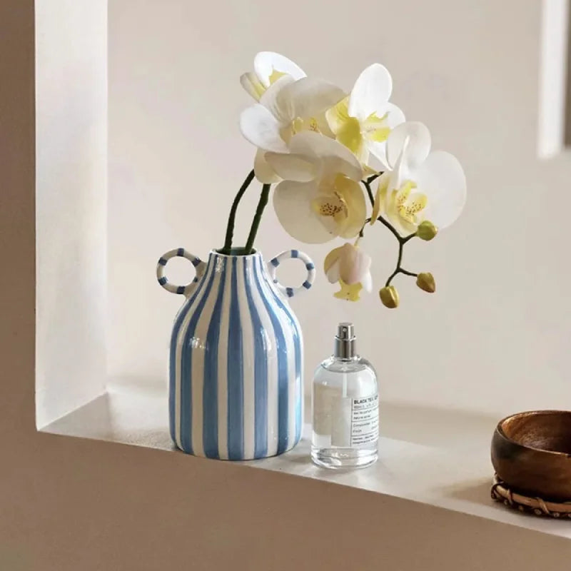 Stripe Loop Ceramic Vase