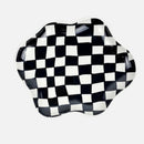 European Chessboard Ceramic Plate Black and White Checkered Irregular Tableware Dinner Plate Dinner Set Plates and Dishes-Letifly Lights and Decor
