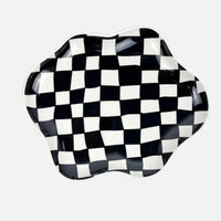 European Chessboard Ceramic Plate Black and White Checkered Irregular Tableware Dinner Plate Dinner Set Plates and Dishes-Letifly Lights and Decor