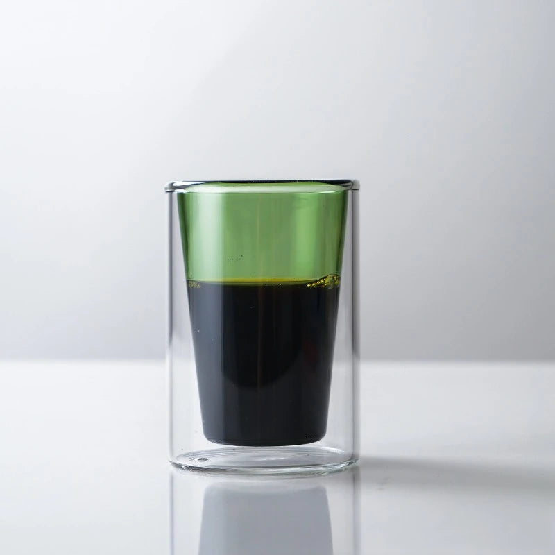 Heat Resistant High Borosilie Glass Double Layered Coffee Tea Cup Ins Sle Wine Glass Tasting Cup Water Cup AroN Colored-Letifly Lights and Decor