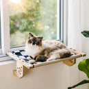 Cat window perch soft plush mount no-drill wood frame