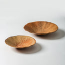 Terracotta ceramic sunburst bowl scalloped rim artisan textured serving bowl modern rustic tableware