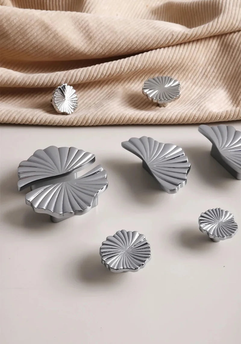 Santaya Brass Cabinet Pulls Cup Flat Chrome Drawer Pulls Kitchen Cupboard Bathroom Dresser Cabinet Knob Hardware Silver Handles-Letifly Lights and Decor