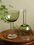Hami Green Goblet glass goblet vintage wine cup cocktail dessert glassware