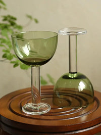 Hami Green Goblet glass goblet vintage wine cup cocktail dessert glassware