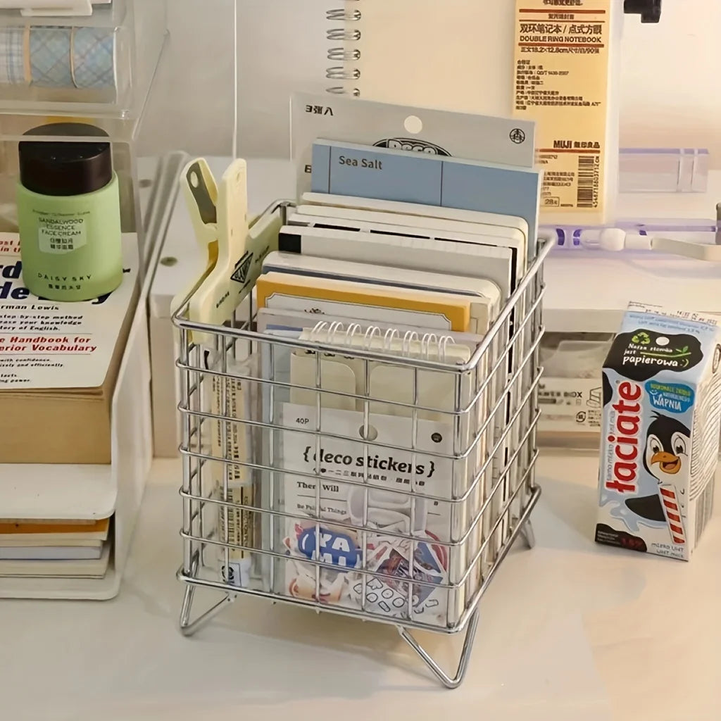 1pc Office Desk Storage Basket - Multi-functional Storage Basket, Shelf Basket-Letifly Lights and Decor