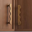 Brass Wave Shape Cabinet Handles Modern Drawer Pulls Gold/Black Furniture Handles for Kitchen Wardrobe Door-Letifly Lights and Decor