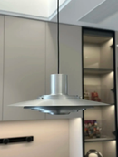 danish modern brushed aluminum ufo disc pendant light with led for dining room or kitchen island
