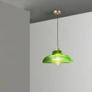 Linden Glow Ribbed Pendant Light Ribbed glass pendant light with brass hardware Nordic hanging lamp