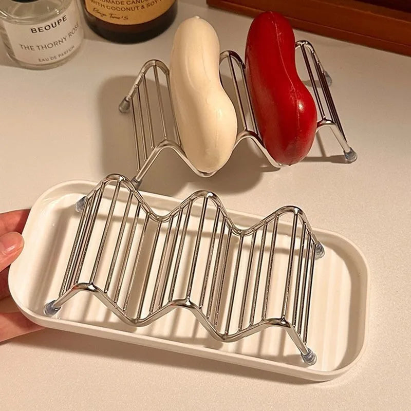 Stainless steel soap rack drainage soap Tray Multifunctional Bathroom Storage Rack bathroom draining box simple soap storage box-Letifly Lights and Decor