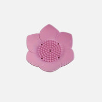 lotus flower silicone soap holder dish with drainage pad for bathroom or kitchen sink