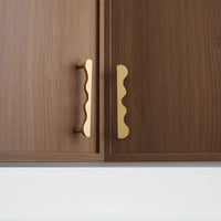 Brass Wave Shape Cabinet Handles Modern Drawer Pulls Gold/Black Furniture Handles for Kitchen Wardrobe Door-Letifly Lights and Decor