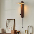 Japanese Retro Bedside Led Wall Lamp for Bedroom Living Room Stone Walnut Wood Wall Light with Switch Indoor Lighting Decoration-Letifly Lights and Decor