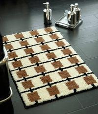 Vintage Tufting Geometric Bathroom Mat Soft Tufted Maillard Bedroom Carpet Bedside Rug Floor Non Slip Pad Aesthetic Home Decor-Letifly Lights and Decor