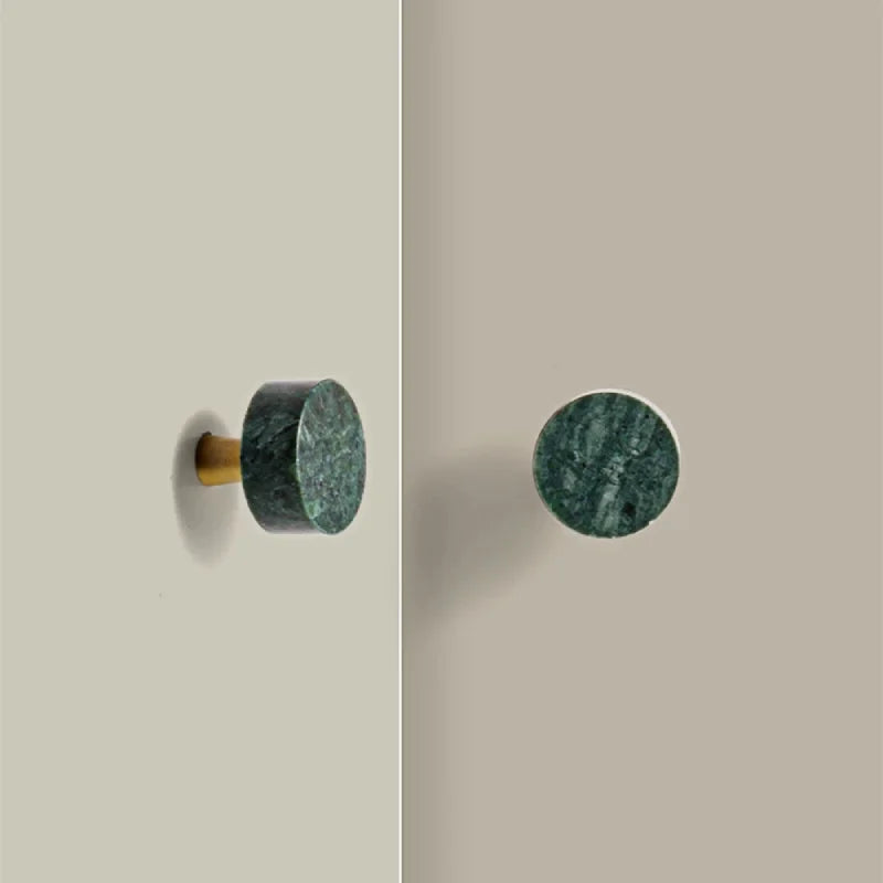 Brass Marble Crystal Stone Furniture Handles White Green Long Round Pulls Cupboard Dresser Drawer Cabinet Knobs-Letifly Lights and Decor