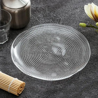 Creative Transparent Glass Western Food Plate Kitchen Tableware Living Room Home Coffee Table Dried Fruit Snacks Display Tray-Letifly Lights and Decor