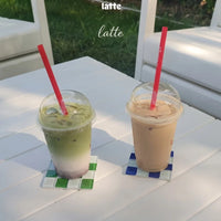 Pixel Checkered Tile Coasters
