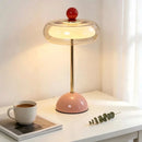 Mid-Century Modern Glass Table Lamp Vintage LED Bedside Desk Lamp Golden Metal Pole Bedroom Nightstand Decor Light-Letifly Lights and Decor