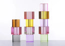 Glass block vase modern crystal geometric flower holder home décor