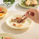 Luna Creme Pastel ceramic snack plates wavy edge hand-glazed modern dish set