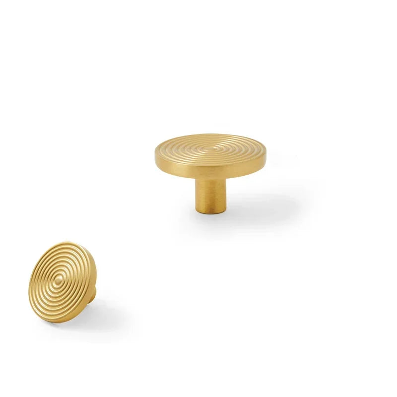 Brass Swirl Design Furniture Knobs Gold Single Hole Pulls Modern Wardrobe Kitchen Cabinet Bar Dresser Drawer Handles-Letifly Lights and Decor