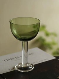 Hami Green Goblet glass goblet vintage wine cup cocktail dessert glassware