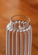 ribbed tall glass borosilicate clear drinkware for cocktails juice water