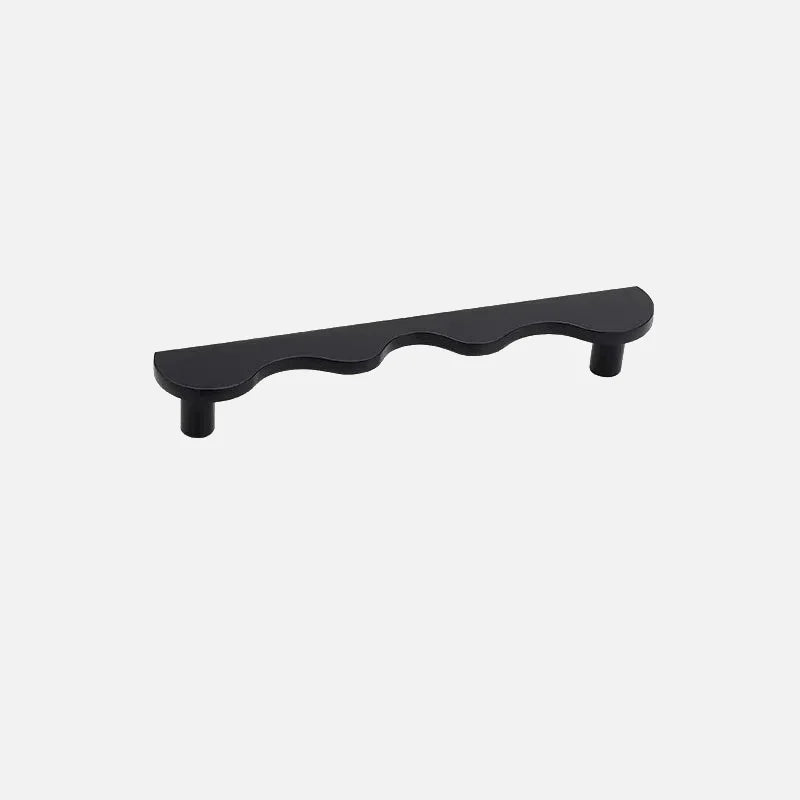 Brass Wave Shape Cabinet Handles Modern Drawer Pulls Gold/Black Furniture Handles for Kitchen Wardrobe Door-Letifly Lights and Decor