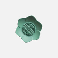 lotus flower silicone soap holder dish with drainage pad for bathroom or kitchen sink