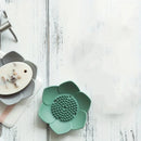 lotus flower silicone soap holder dish with drainage pad for bathroom or kitchen sink