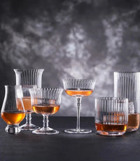fluted crystal cocktail coupe glass elegant striped barware